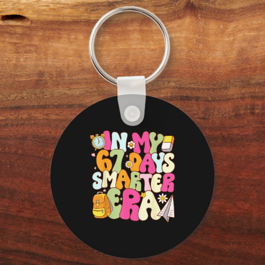 In My 67 Days Smarter Era Groovy 67th Day Of Schoo Sleutelhanger (Voorkant)