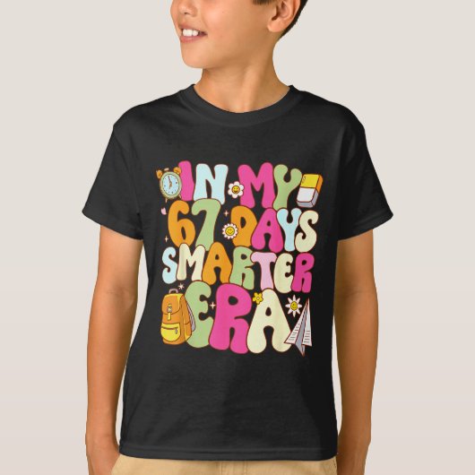 In My 67 Days Smarter Era Groovy 67th Day Of Schoo T-shirt (Voorkant)
