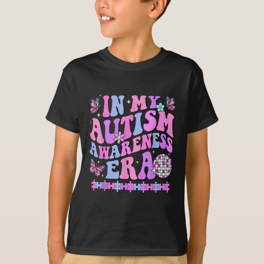 In My Autism Awareness Era Retro Disco in april he T-shirt (Voorkant)