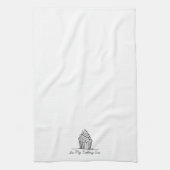 "In My Baking Era" Cupcake Hand getekende schets Theedoek (Verticaal)