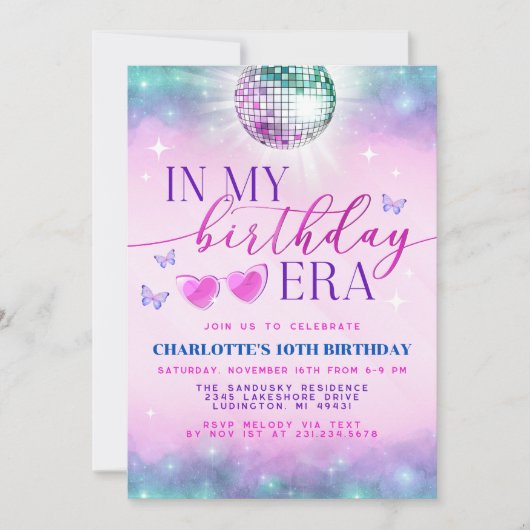 In My Birthday Era Uitnodiging - Tiener Verjaardag (Voorkant)