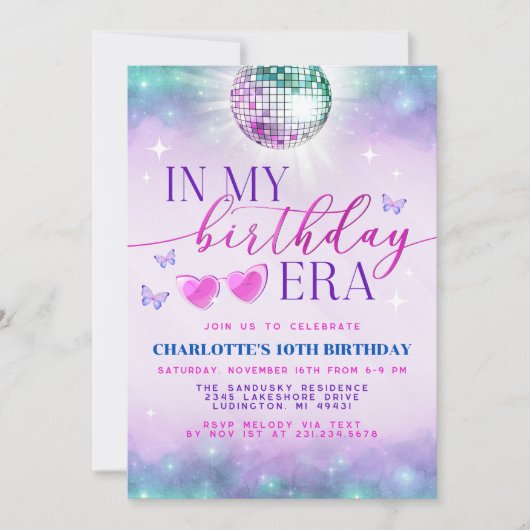 In My Birthday Era Uitnodiging - Tiener Verjaardag (Voorkant)