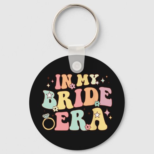 In My Bride Era Groovy Huwelijk Verloving Bachelor Sleutelhanger (Voorkant)