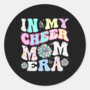 In My Cheer Mom Era Grappige Cheerleading Moederda Ronde Sticker