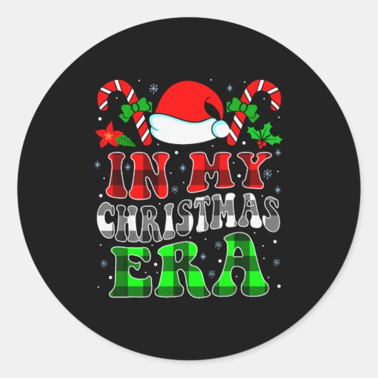 In My Christmas Era Family Matching Merry Christma Ronde Sticker (Voorkant)