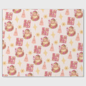 In My Christmas Era Groovy Santa Cadeaupapier (Vlak)