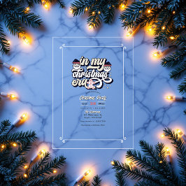 "In My Christmas Era" Retro Vibes Holiday Party Acryl Uitnodigingen