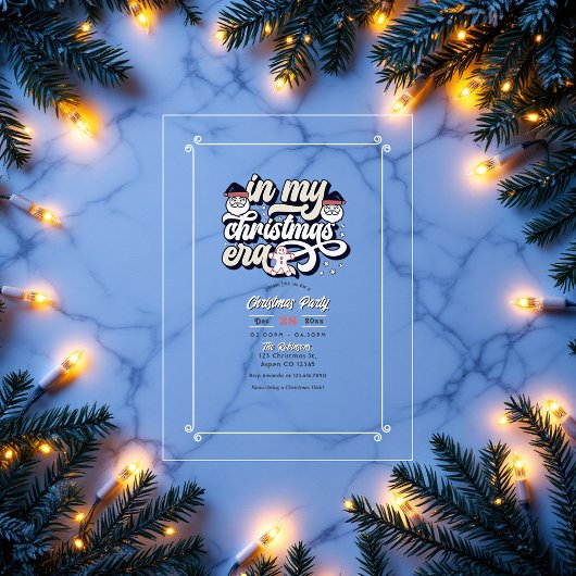 "In My Christmas Era" Retro Vibes Holiday Party Acryl Uitnodigingen