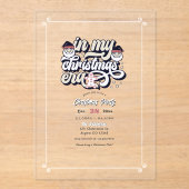 "In My Christmas Era" Retro Vibes Holiday Party Acryl Uitnodigingen (Voorkant)