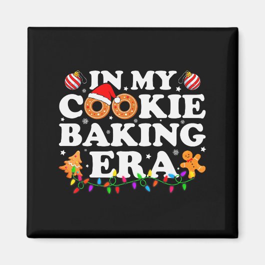 In My Cookie Baking Era Groovy Christmas Tee Famil Magneet (Voorkant)