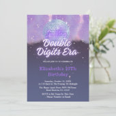 In My Double Digits Era 10th Birthday Disco Ball Kaart (Staand voorkant)