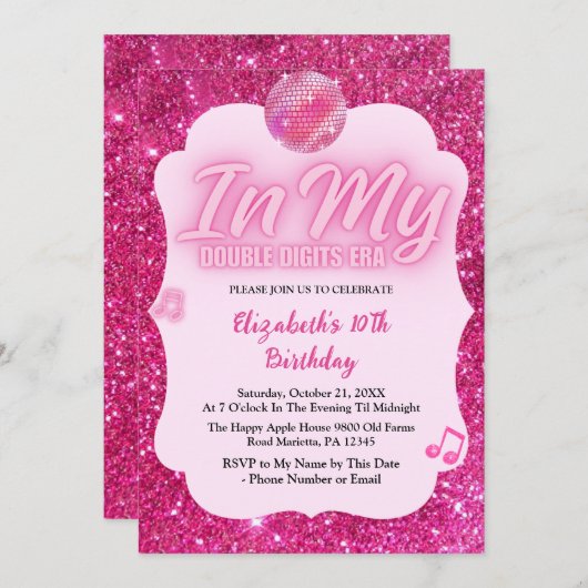In My Double Digits Era 10th Birthday Kaart (Voorkant / Achterkant)