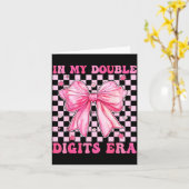 In My Double Digits Era Coquette Bow 10th Birthday Kaart (Gele Bloem)