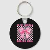 In My Double Digits Era Coquette Bow 10th Birthday Sleutelhanger (Voorkant)