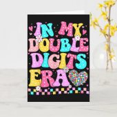 In My Double Digits Era Retro 10 Year Old 10th Bir Kaart (Gele Bloem)
