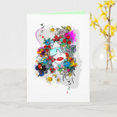 In My Eyes  Edgy Girl Wenskaart Kaart (Gele Bloem)