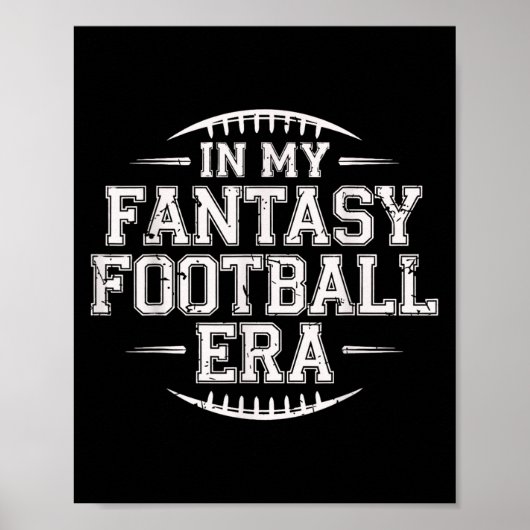 In My Fantasy Football Era Retro Groovy Who Love F Poster (Voorkant)