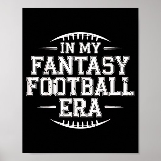 In My Fantasy Football Era Retro Groovy Who Love F Poster (Voorkant)