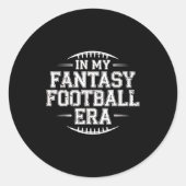 In My Fantasy Football Era Retro Groovy Who Love F Ronde Sticker (Voorkant)