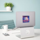 In My Footsteps Podcast Bumper Sticker Alt. #3 (Laptop op bureau)