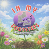 In My Footsteps Podcast Bumper Sticker Alt. #4 (Voorkant)