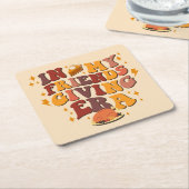 In My Friendsgiving Era Retro Kartonnen Onderzetters (Schuin)