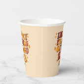 In My Friendsgiving Era Retro Papieren Bekers (Rechts)