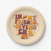 In My Friendsgiving Era Retro Papieren Bordje (Voorkant)