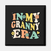 In My Granny Era Funny Sarcastic Groovy Retro Moth Magneet (Voorkant)