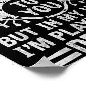 In My Head I'm Playing My Drums Funny Drummer Drum Poster (Hoek)