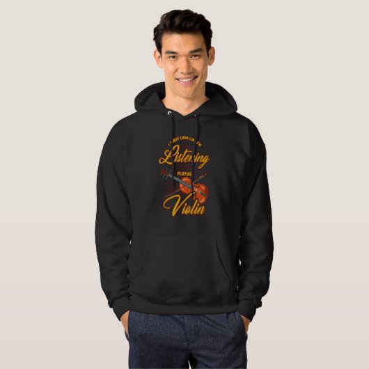In My Head I'm Playing My Violin  Funny Saying Vio Hoodie (Voorkant volledig)
