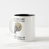 In My Head I'm Thinking About Dung Beetles Tweekleurige Koffiemok (Voorkant links)