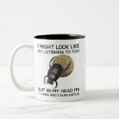 In My Head I'm Thinking About Dung Beetles Tweekleurige Koffiemok (Links)