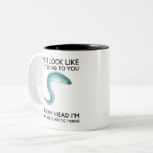 In My Head I'm Thinking About Eels Tweekleurige Koffiemok (Voorkant links)