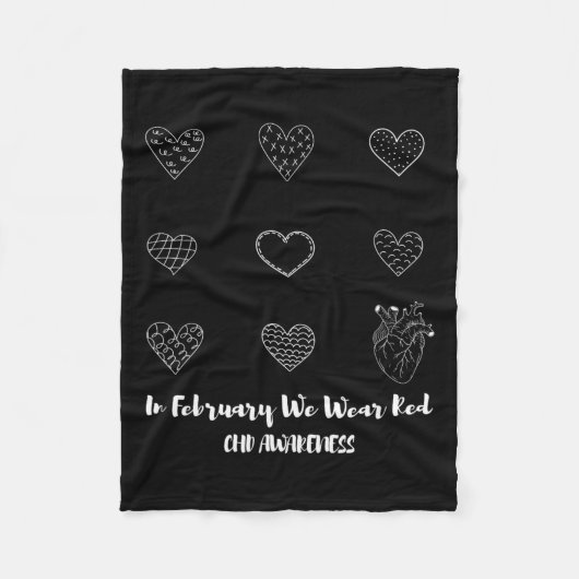 In My Heart Warrior Era Bewustzijn voor hartziekte Fleece Deken (Voorkant)