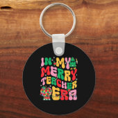 In My Holly Xmas Jolly Teacher Era Teacher Vibes C Sleutelhanger (Voorkant)