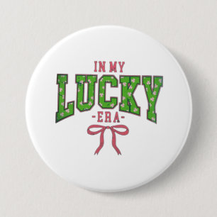 In My Lucky Era – Clover Bow Design Ronde Button 7,6 Cm