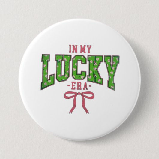 In My Lucky Era – Clover Bow Design Ronde Button 7,6 Cm (Voorkant)