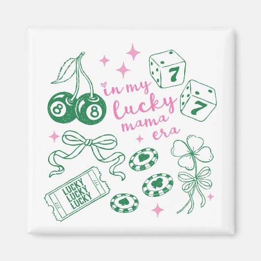 In My Lucky Mama Era Cute St Patricks Day Magneet (Voorkant)