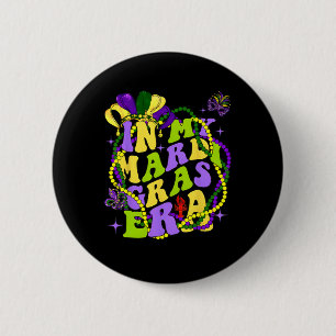 In My Mardi Gras Era Heart Fleur-de-lis Symbool Fe Ronde Button 5,7 Cm