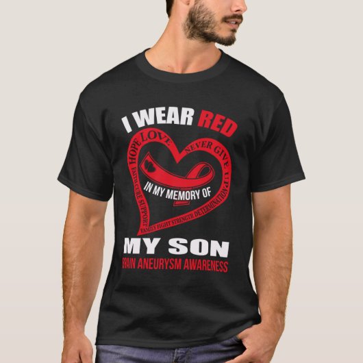 In my memory of my son BRAIN ANEURYSM AWARENESS T-shirt (Voorkant)