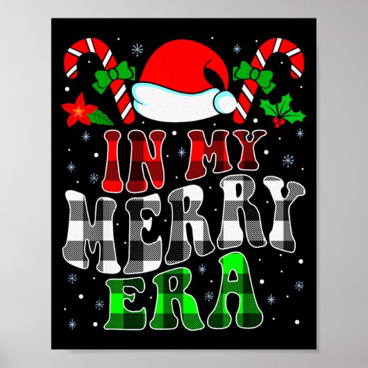 In My Merry Era Family Matching Cute Groovy Merry  Poster (Voorkant)