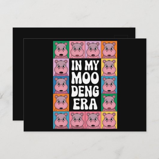 In My Moo Deng Era Moo Deng Hippo Lover Briefkaart (Voorkant / Achterkant)