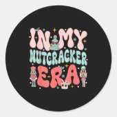 In My Nutcracker Era Groovy Nk Christmas Nutcracke Ronde Sticker (Voorkant)