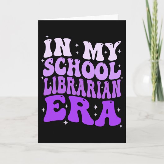 In My School Librarian Era Groovy Ck To School Boo Kaart (Voorkant)