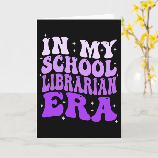 In My School Librarian Era Groovy Ck To School Boo Kaart (Gele Bloem)