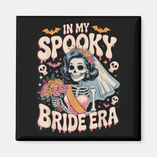 In My Spooky Bride Era Halloween Skeleton Wedding  Magneet