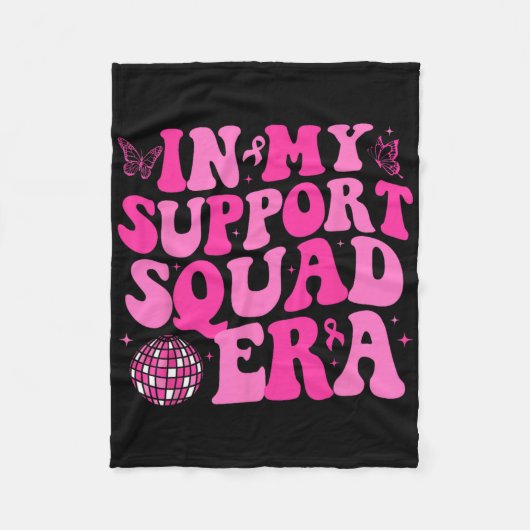 In My Support Squad Era Groovy borstkanker Aware Fleece Deken (Voorkant)