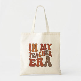 In My Teacher Era Retro Wavy Typography Tote Bag