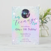 In My Teenage Era Disco Uitnodiging voor verjaarda (Staand voorkant)